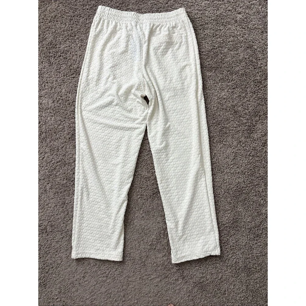 Adidas Q12 Monogram Track Pants Men Medium Cloud White Embossed Logo Originals M